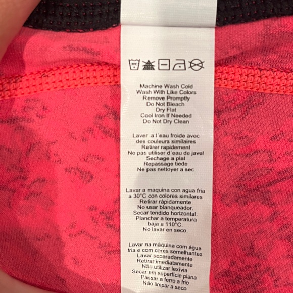 Nike Dri-Fit Womens Leggings Medium Black Pink/peach Capri Cropped Pull On XL - Picture 6 of 6